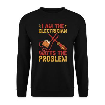 Electrician Electricians - Unisex Sweatshirt - black - Front - Alina (178cm) & Michal (187cm)