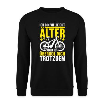 E Bike E-Bike Elektrofahrrad Elektrorad - Unisex Pullover - Schwarz - Vorne - Alina (178cm) & Michal (187cm)