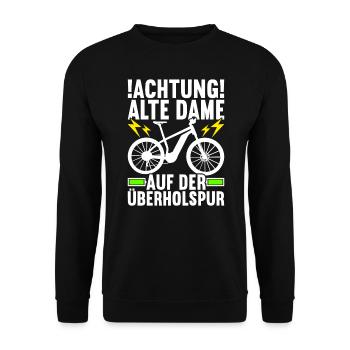 E-Bike E Bike Elektrofahrrad Elektrorad - Unisex Pullover - Schwarz - Vorne - Alina (178cm) & Michal (187cm)