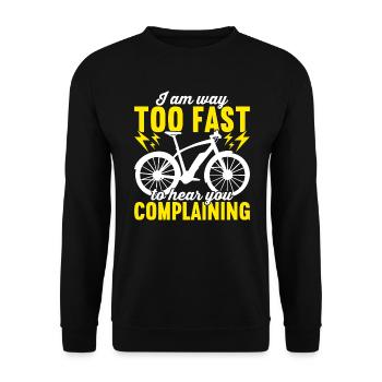 Electric Bike E-Bike - Unisex Sweatshirt - black - Front - Alina (178cm) & Michal (187cm)