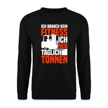 Gabelstaplerfahrer Gabelstapler Staplerfahrer - Unisex Pullover - Schwarz - Vorne - Alina (178cm) & Michal (187cm)