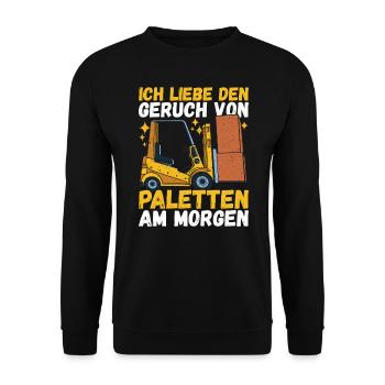 Gabelstaplerfahrer Gabelstapler Staplerfahrer - Unisex Pullover - Schwarz - Vorne - Alina (178cm) & Michal (187cm)