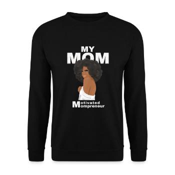 My Mom lover Gift - Mother Day - Unisex Pullover - Schwarz - Vorne - Alina (178cm) & Michal (187cm)