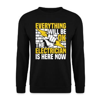 Electrician Electricians - Unisex Sweatshirt - black - Front - Alina (178cm) & Michal (187cm)