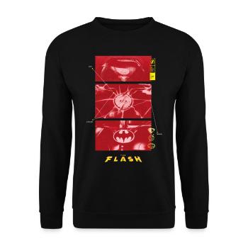 The Flash Super Suits Supergirl, Batman And Flash - Unisex Sweatshirt - black - Front - Alina (178cm) & Michal (187cm)