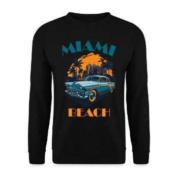 Miami Beach - Unisex Pullover - Schwarz - Vorne - Alina (178cm) & Michal (187cm)