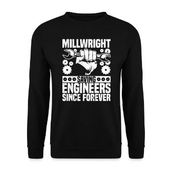 Mécanicien de chantier Mécaniciens de chantier - Sweat-shirt Unisexe - noir - Devant - Alina (178cm) & Michal (187cm)