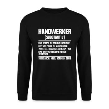 Handwerker - Unisex Pullover - Schwarz - Vorne - Alina (178cm) & Michal (187cm)