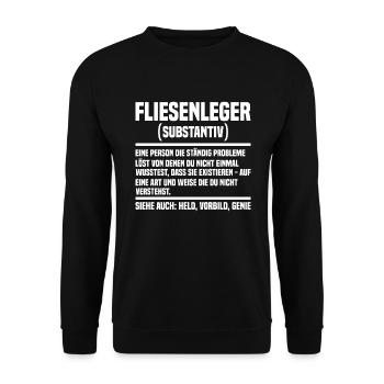 Fliesenleger - Unisex Pullover - Schwarz - Vorne - Alina (178cm) & Michal (187cm)