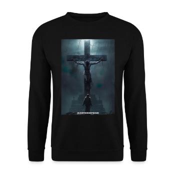 LIVE FREE DIE PROUD - MEIN ERLÖSER - Unisex Pullover - Schwarz - Vorne - Alina (178cm) & Michal (187cm)