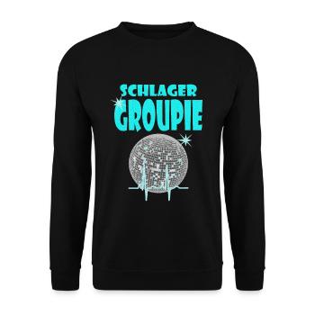 SCHLAGERGROUPIE türkis - Unisex Pullover - Schwarz - Vorne - Alina (178cm) & Michal (187cm)