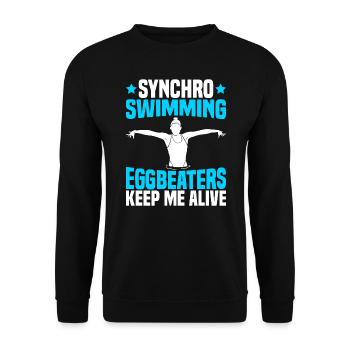 Synchronschwimmen - Unisex Pullover - Schwarz - Vorne - Alina (178cm) & Michal (187cm)