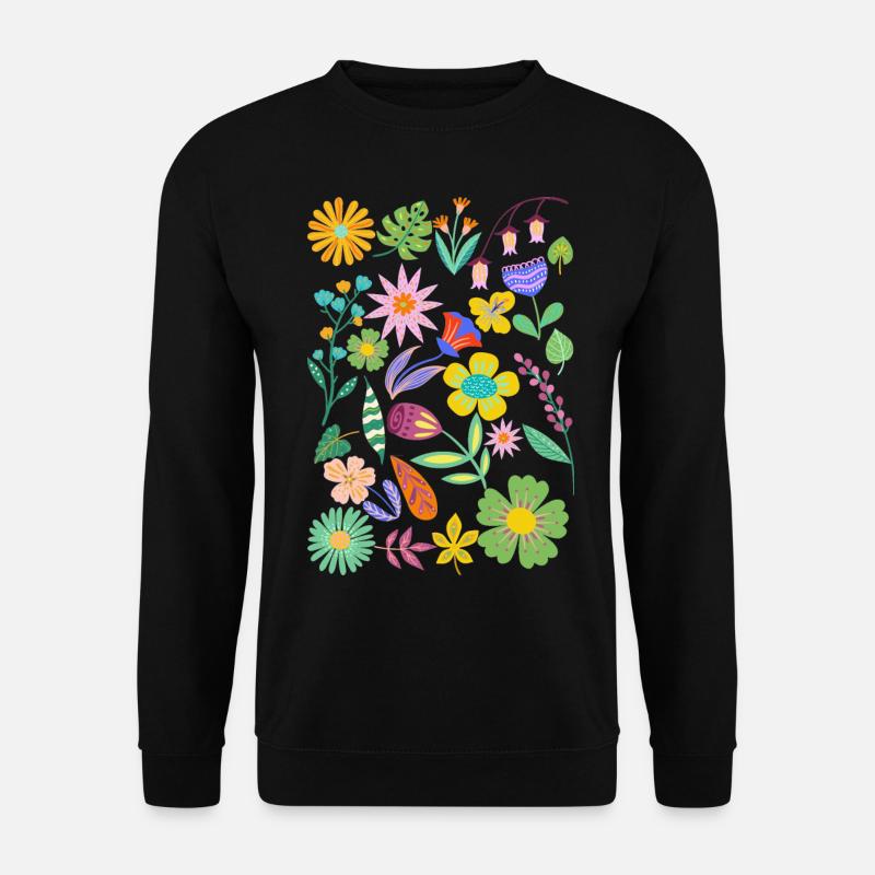 Blumen - Unisex Pullover - Schwarz