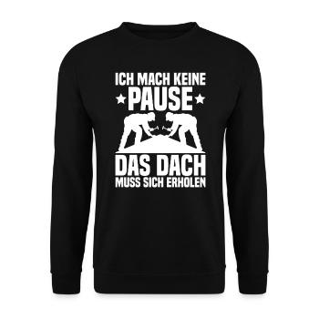 Dachdecker Dach Dachdeckermeister - Unisex Pullover - Schwarz - Vorne - Alina (178cm) & Michal (187cm)