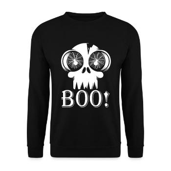 HALLOWEEN CREEPY SKULL BOO! - Sweat-shirt Unisexe - noir - Devant - Alina (178cm) & Michal (187cm)
