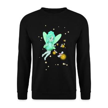 Fairies and fireflies - Unisex Sweatshirt - black - Front - Alina (178cm) & Michal (187cm)
