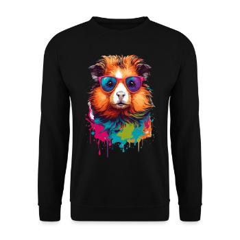 Guinea Pig Cool Lunettes de soleil élégantes mignonnes - Sweat-shirt Unisexe - noir - Devant - Alina (178cm) & Michal (187cm)