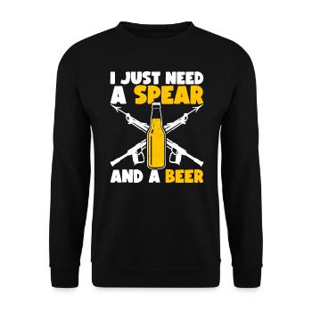 Spearfishing Spearfisher Spear Fisher - Unisex Sweatshirt - black - Front - Alina (178cm) & Michal (187cm)