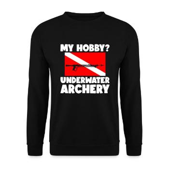 Spearfishing Spearfisher Spear Fisher - Unisex Sweatshirt - black - Front - Alina (178cm) & Michal (187cm)