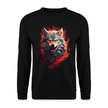 Aura mystique de loup noir - Sweat-shirt Unisexe - noir - Devant - Alina (178cm) & Michal (187cm)