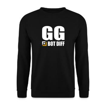 GG Mid Diff Gamer Gaming - Unisex Pullover - Schwarz - Vorne - Alina (178cm) & Michal (187cm)