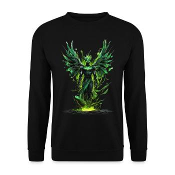 Powerful Green Superhero: Strong and Fearless - Unisex Sweatshirt - black - Front - Alina (178cm) & Michal (187cm)