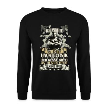 ICH KENNE ORTE AN DENEN DICH NIEMAND FINDET - Unisex Pullover - Schwarz - Vorne - Alina (178cm) & Michal (187cm)