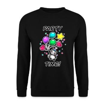 Party Time! - Unisex Sweatshirt - black - Front - Alina (178cm) & Michal (187cm)