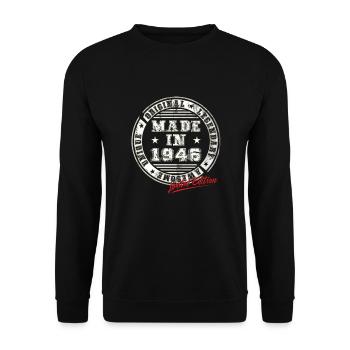 Rétro Patch Vintage 1946 cadeau d’anniversaire - Sweat-shirt Unisexe - noir - Devant - Alina (178cm) & Michal (187cm)