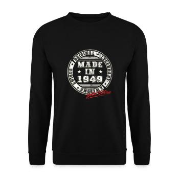 Rétro Patch Vintage 1949 cadeau d’anniversaire - Sweat-shirt Unisexe - noir - Devant - Alina (178cm) & Michal (187cm)