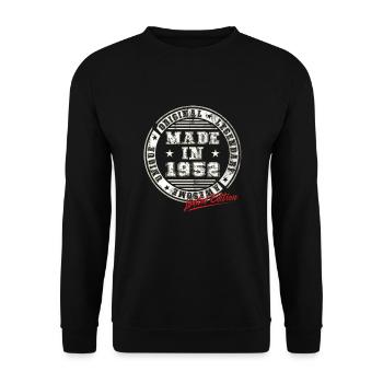 Rétro Patch Vintage 1952 cadeau d’anniversaire - Sweat-shirt Unisexe - noir - Devant - Alina (178cm) & Michal (187cm)