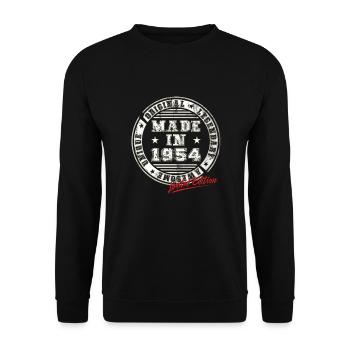 Retro Patch Vintage 1954 Birthday Gift - Unisex Sweatshirt - black - Front - Alina (178cm) & Michal (187cm)