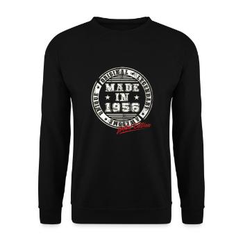 Retro Patch Vintage 1956 Birthday Gift - Unisex Sweatshirt - black - Front - Alina (178cm) & Michal (187cm)