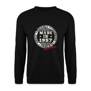 Retro Patch Vintage 1957 Birthday Gift - Unisex Sweatshirt - black - Front - Alina (178cm) & Michal (187cm)