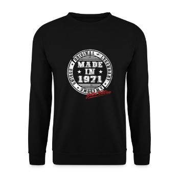 Rétro Patch Vintage 1971 cadeau d’anniversaire - Sweat-shirt Unisexe - noir - Devant - Alina (178cm) & Michal (187cm)