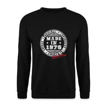 Retro Patch Vintage 1976 Birthday Gift - Unisex Sweatshirt - black - Front - Alina (178cm) & Michal (187cm)