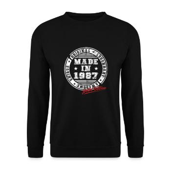 Retro Patch Vintage 1987 Birthday Gift - Unisex Sweatshirt - black - Front - Alina (178cm) & Michal (187cm)