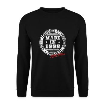 Retro Patch Vintage 1998 Birthday Gift - Unisex Sweatshirt - black - Front - Alina (178cm) & Michal (187cm)