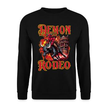 Rodeo Future Bull Rider Bull Riding Cowboy Démon - Sweat-shirt Unisexe - noir - Devant - Alina (178cm) & Michal (187cm)