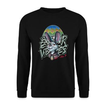 Easter Bunny Easter Spring Feelings Graffiti Gift - Unisex Sweatshirt - black - Front - Alina (178cm) & Michal (187cm)