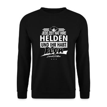 Chaque époque a ses héros Vous avez Flyn - Sweat-shirt Unisexe - noir - Devant - Alina (178cm) & Michal (187cm)