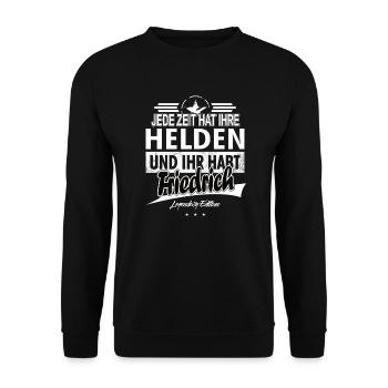 Chaque époque a ses héros, vous avez Frédéric - Sweat-shirt Unisexe - noir - Devant - Alina (178cm) & Michal (187cm)