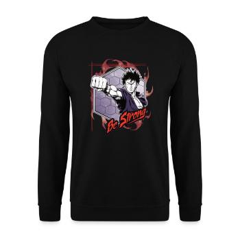 Be Strong - Anime Fighter - Unisex Sweatshirt - black - Front - Alina (178cm) & Michal (187cm)