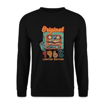 Original 1965 Limited Edition Kassette Geburtstag - Unisex Pullover - Schwarz - Vorne - Alina (178cm) & Michal (187cm)