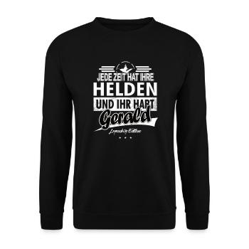 Every era has its heroes You have Gerald - Unisex Sweatshirt - black - Front - Alina (178cm) & Michal (187cm)