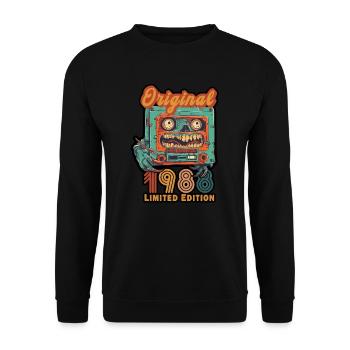 Limited Edition Geburtstag 1988 Retro Vintage - Unisex Pullover - Schwarz - Vorne - Alina (178cm) & Michal (187cm)