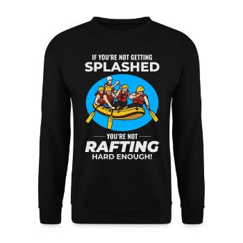 Rafting Team Floß Wildwasser Rafter Paddel Lustig - Unisex Pullover - Schwarz - Vorne - Alina (178cm) & Michal (187cm)