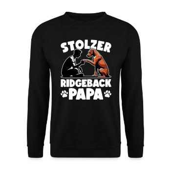 Rhodesian Ridgeback Papa Rhodesian Ridgebacks - Unisex Pullover - Schwarz - Vorne - Alina (178cm) & Michal (187cm)