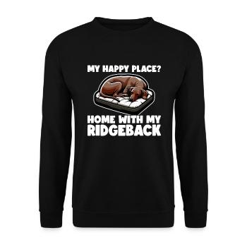Rhodesian Ridgeback Happy Rhodesian Ridgebacks - Unisex Sweatshirt - black - Front - Alina (178cm) & Michal (187cm)