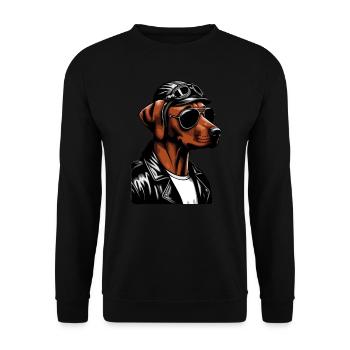 Rhodesian Ridgeback Cool Rhodesian Ridgebacks - Unisex Sweatshirt - black - Front - Alina (178cm) & Michal (187cm)